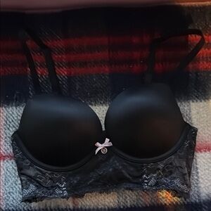 Black Lace Underwire Push-Up Bra